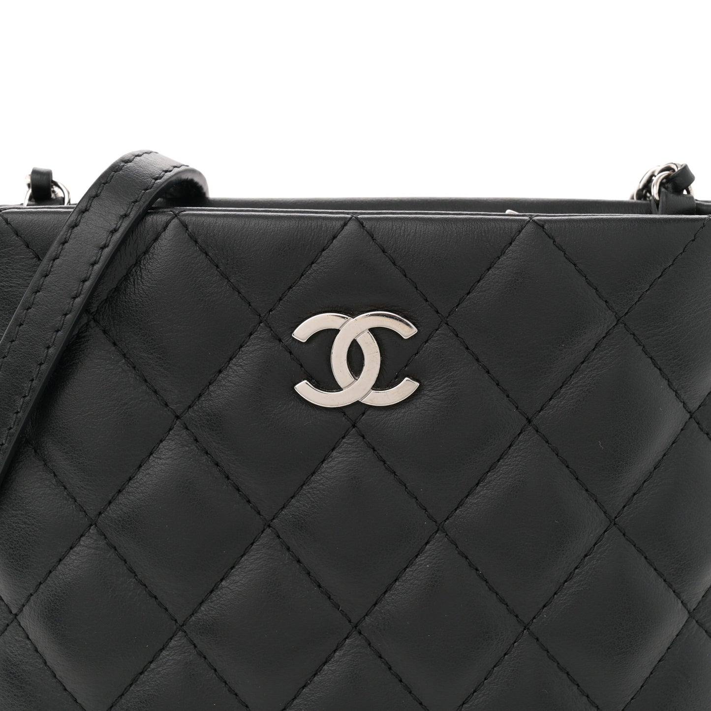 Lambskin Quilted Crossbody Bag Black