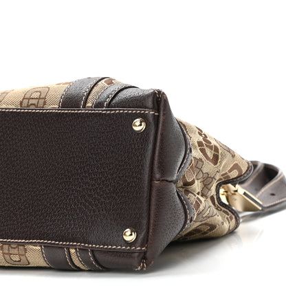 Gucci Canvas Horsebit Print Shoulder Bag Brown 10 of 11
