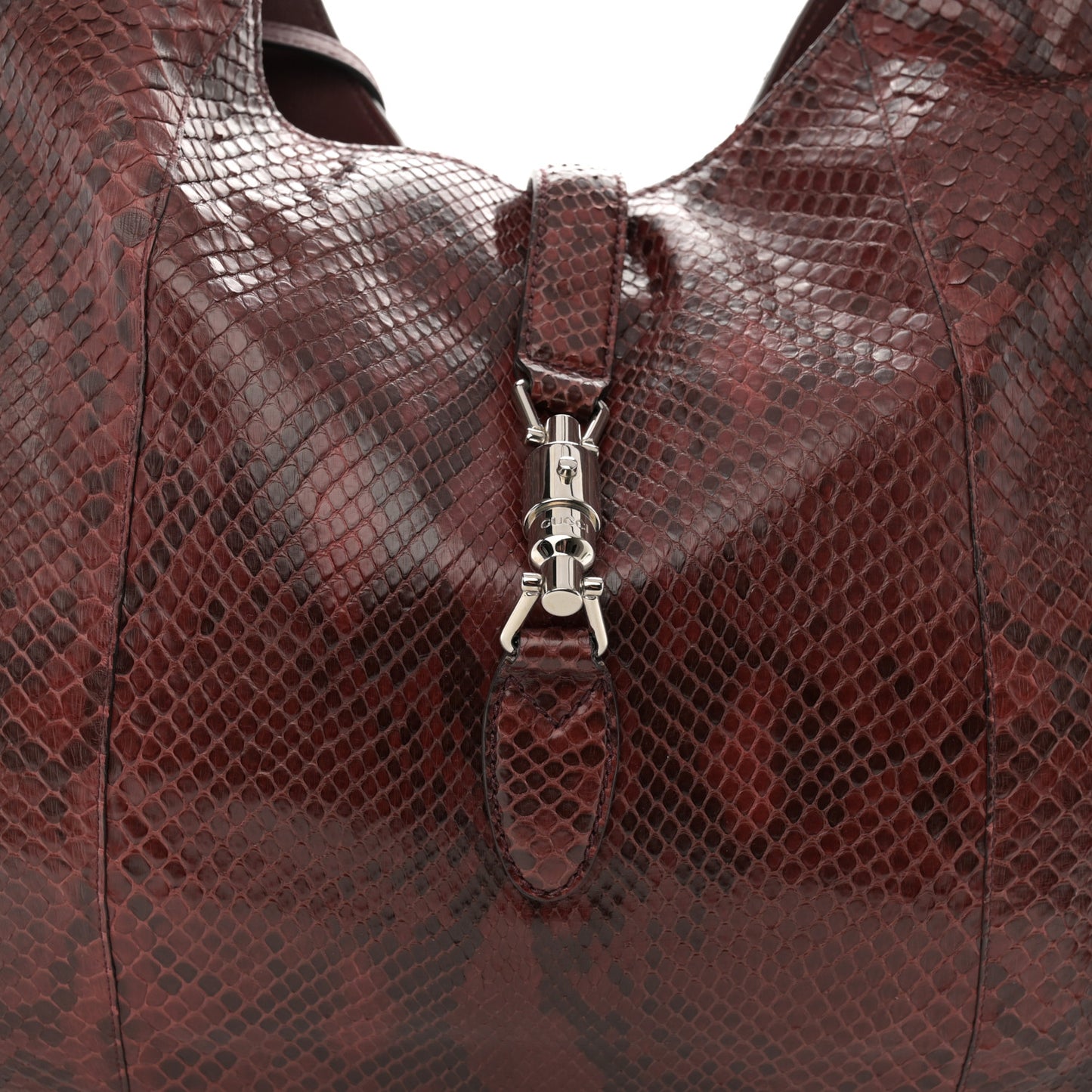 Snakeskin Large Jackie Shoulder Bag Red