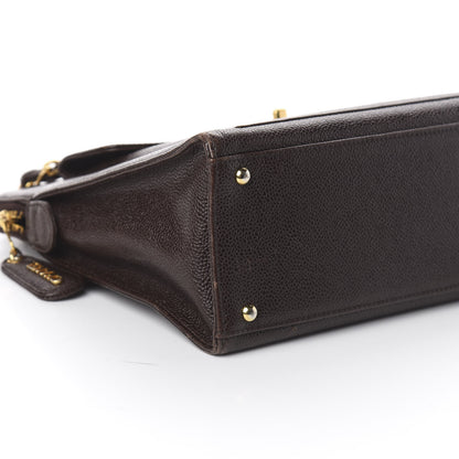 Chanel Caviar Flap Shoulder Bag Dark Brown 7 of 9