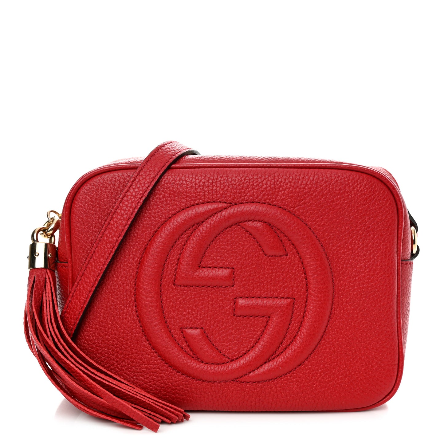 Pebbled Calfskin Small Soho Disco Bag Tabasco Red