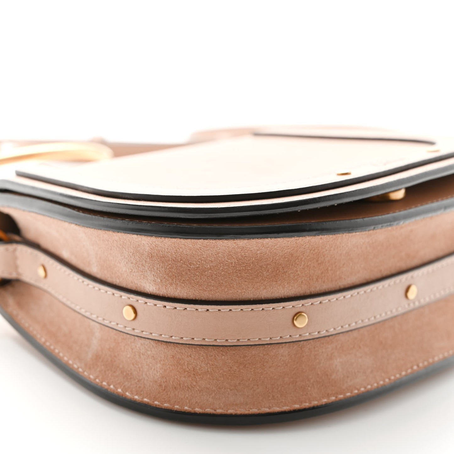 Calfskin Suede Small Nile Bracelet Bag Biscotti Beige