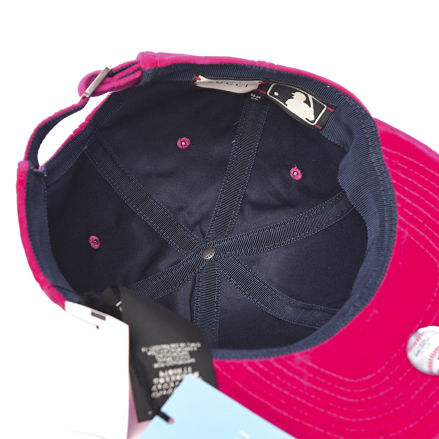 X MLB Velvet NY Yankees Baseball Hat 55-59 Pink