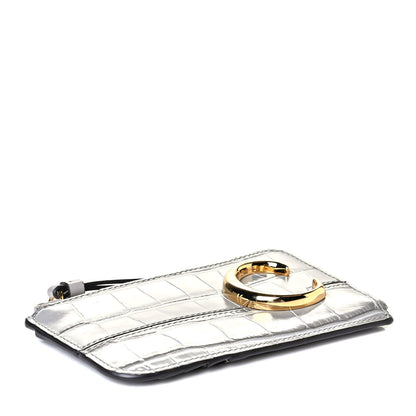 Chloe Crocodile Embossed Calfskin C Small Purse Stormy Grey 3 of 5