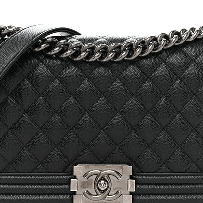 Chanel Caviar Quilted Medium Boy Flap Black 8 of 12