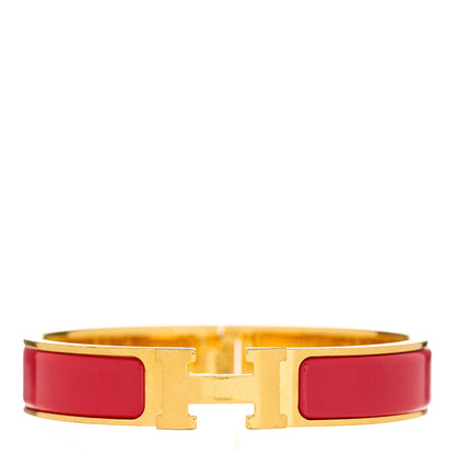 Hermes Enamel Narrow Clic Clac H Bracelet PM Rouge Vif 1 of 4