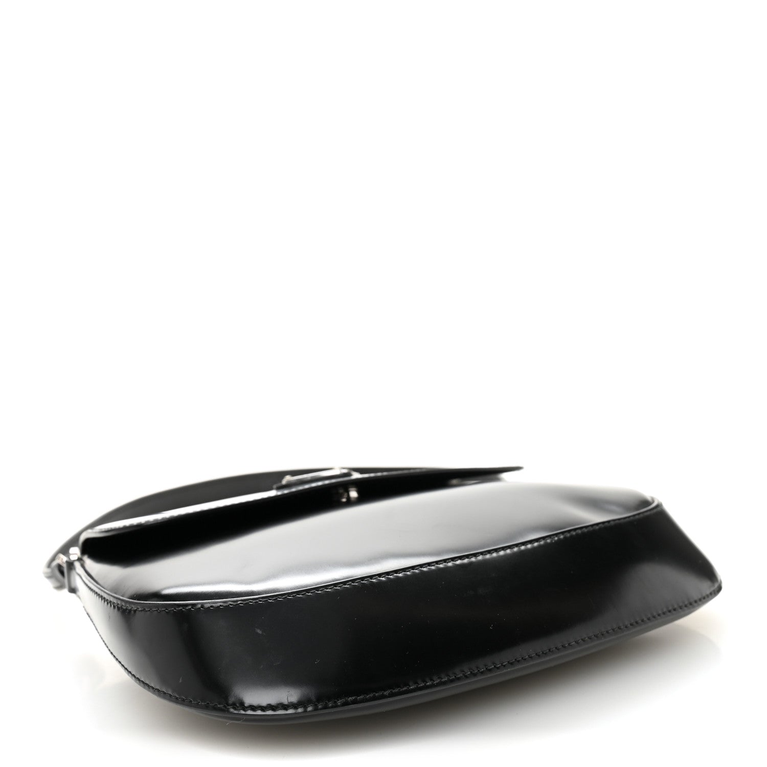 Prada Spazzolato Cleo Flap Shoulder Bag Black 4 of 11