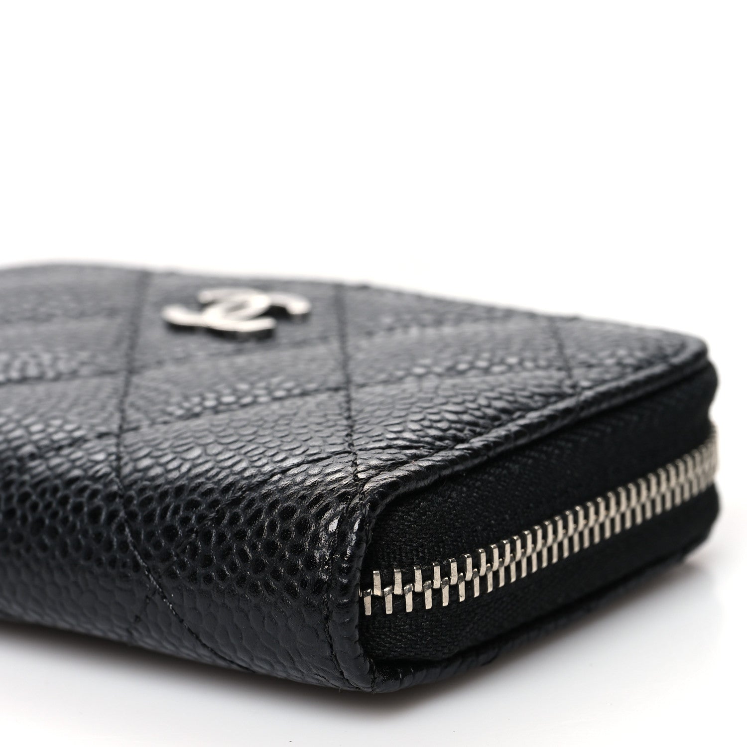 Chanel Caviar Quilted Zip Coin Purse Black 9 of 10