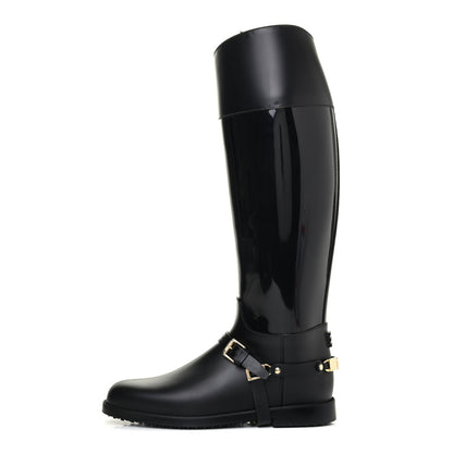 Jimmy Choo PVC Rubber Cheshire Rain Boots 39 Black 1 of 13