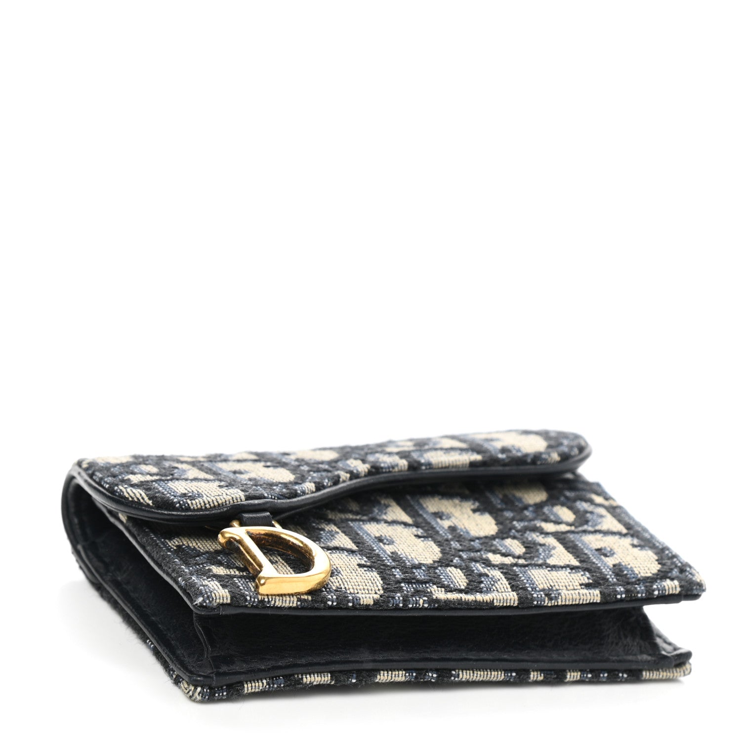 Christian Dior Oblique Saddle Card Holder Blue 4 of 7