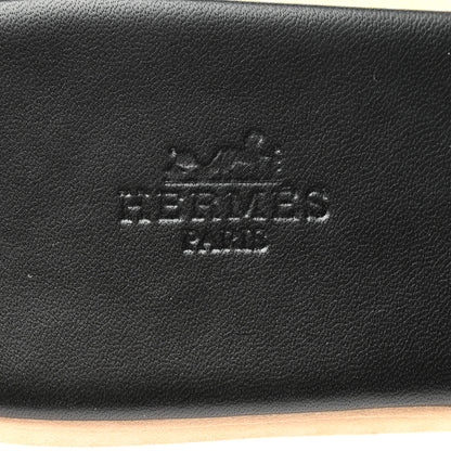 Hermes Calfskin Cork Eze 30 Sandals 41 Black 7 of 8