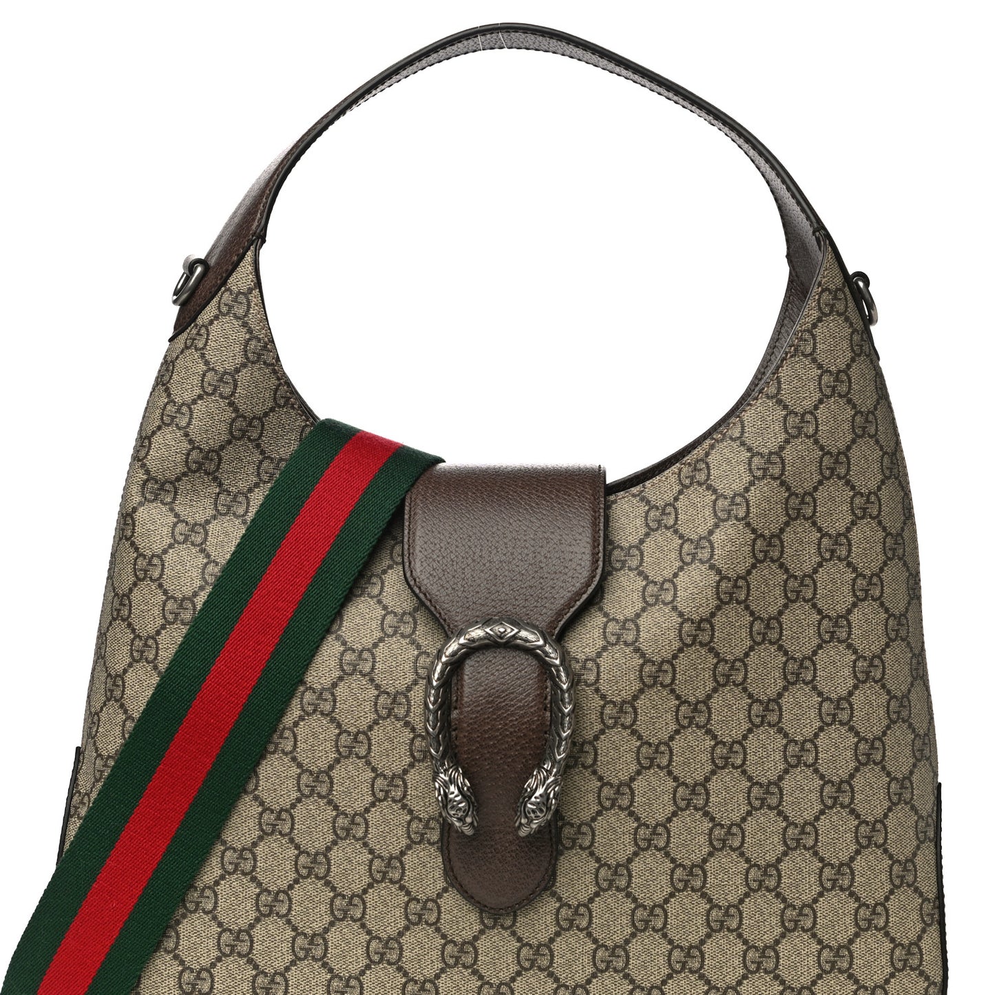 GG Supreme Monogram Web Medium Dionysus Hobo Brown