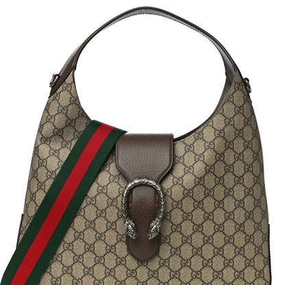 Gucci GG Supreme Monogram Web Medium Dionysus Hobo Brown 12 of 14