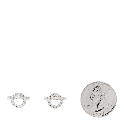 Hermes 18K White Gold Diamond Finesse Earrings 2 of 5