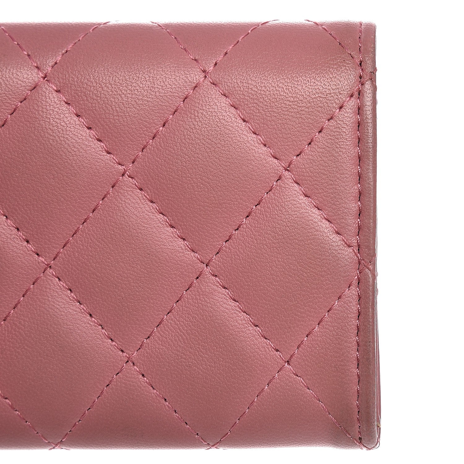 Chanel Lambskin Quilted CC Card Holder Pink 9 of 11