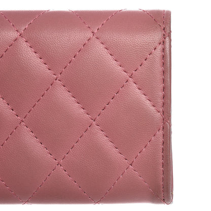 Chanel Lambskin Quilted CC Card Holder Pink 9 of 11