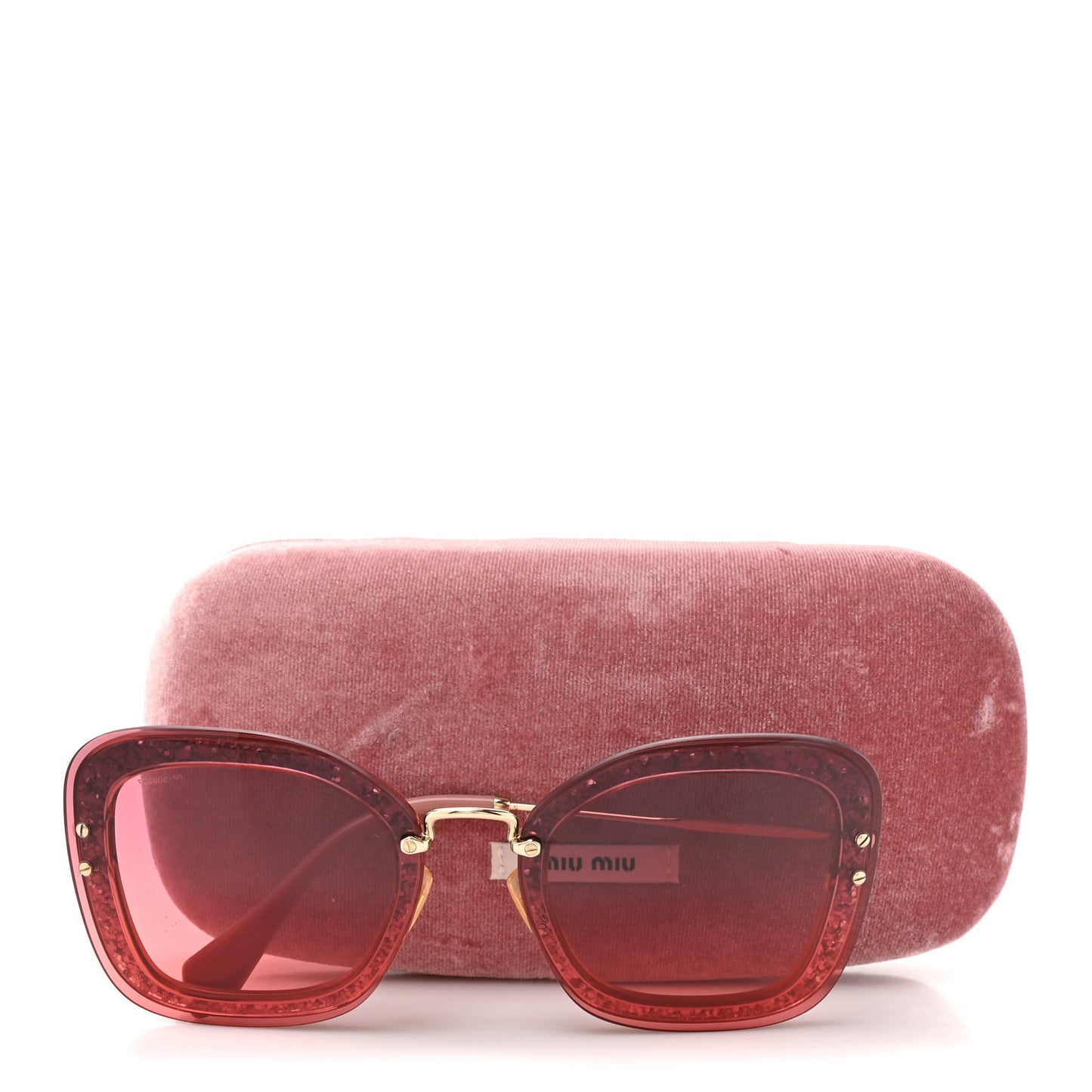 Acetate Glitter Cat Eye Sunglasses SMU02T Pink