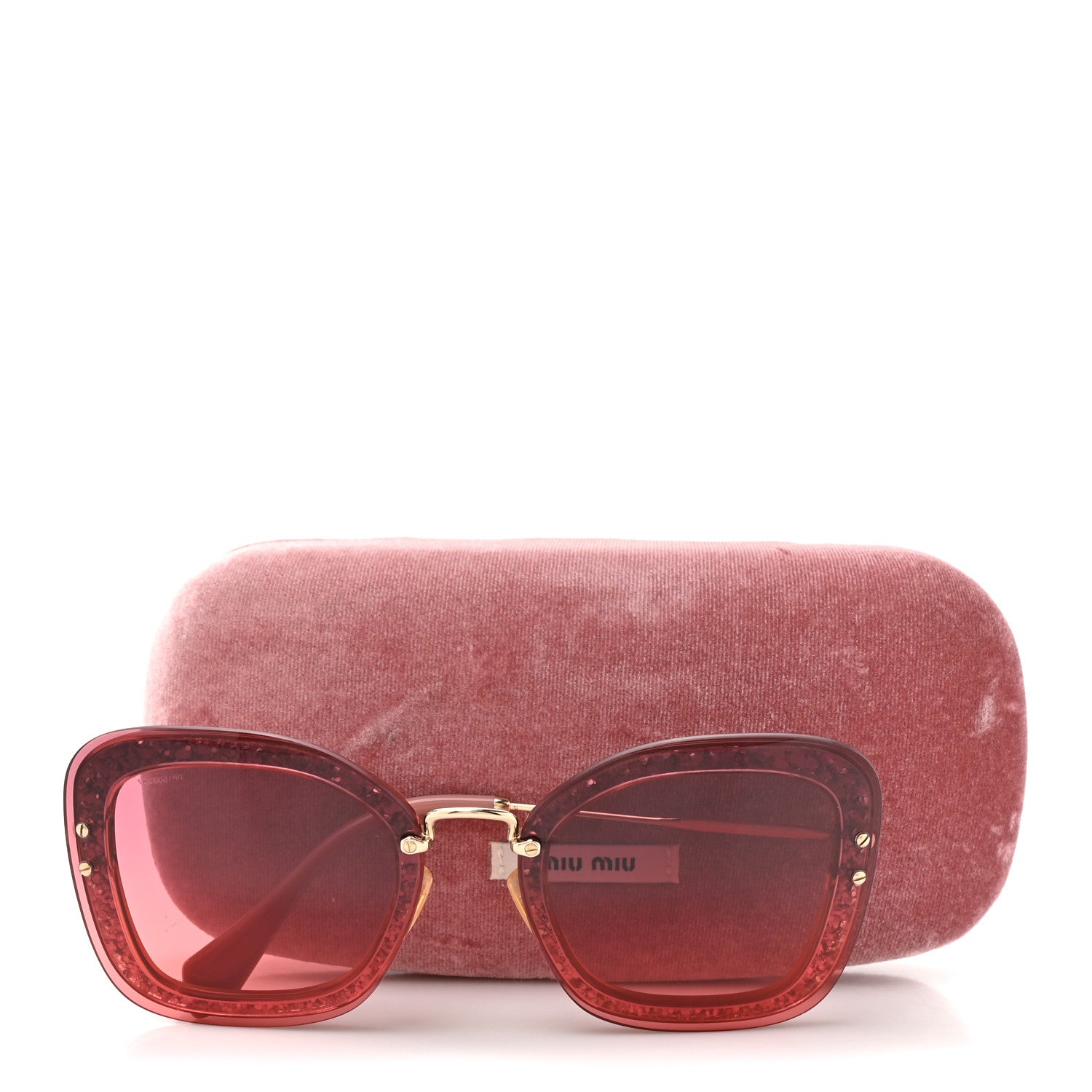 Miu Miu Acetate Glitter Cat Eye Sunglasses SMU02T Pink 7 of 7