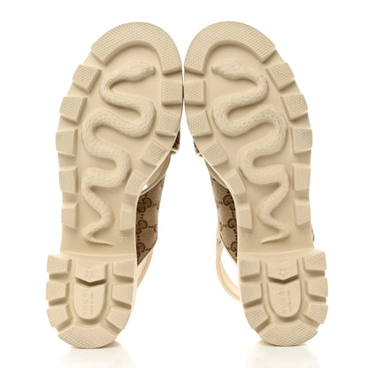 Gucci Monogram Granada Kid Trip 40/72mm Lug Sole Sandals 38.5 Beige Ebony Mystic White 5 of 11