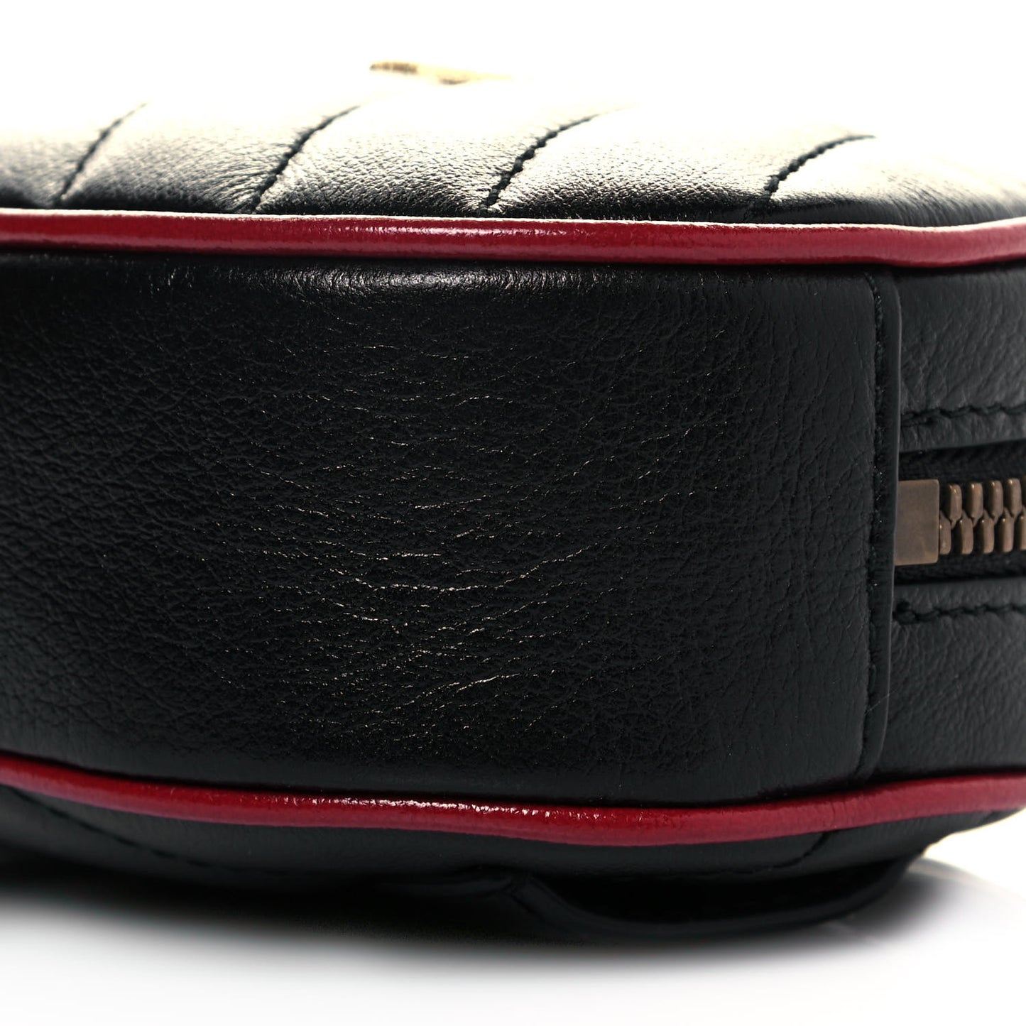 Azalea Calfskin Matelasse Diagonal Torchon GG Marmont Belt Bag 85 34 Black Romantic Cerise