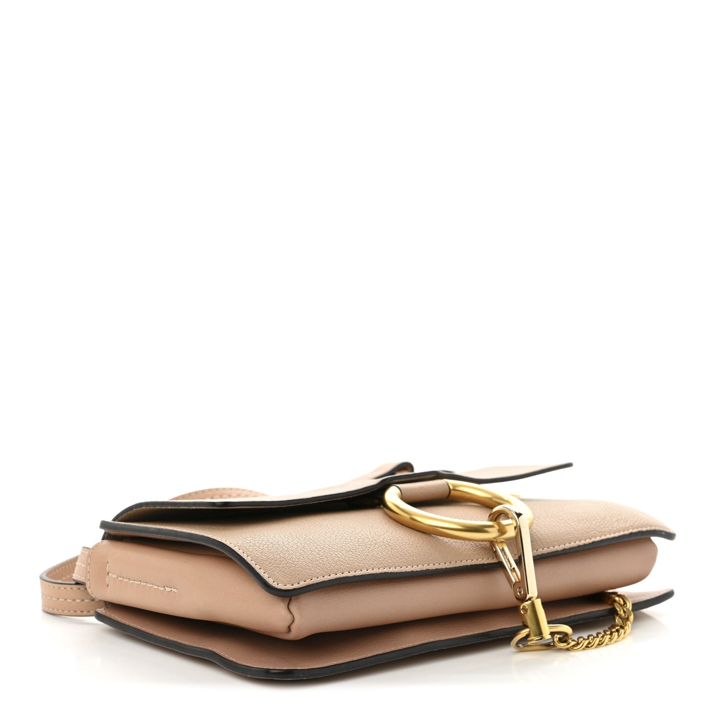 Goatskin Small Faye Shoulder Bag Biscotti Beige