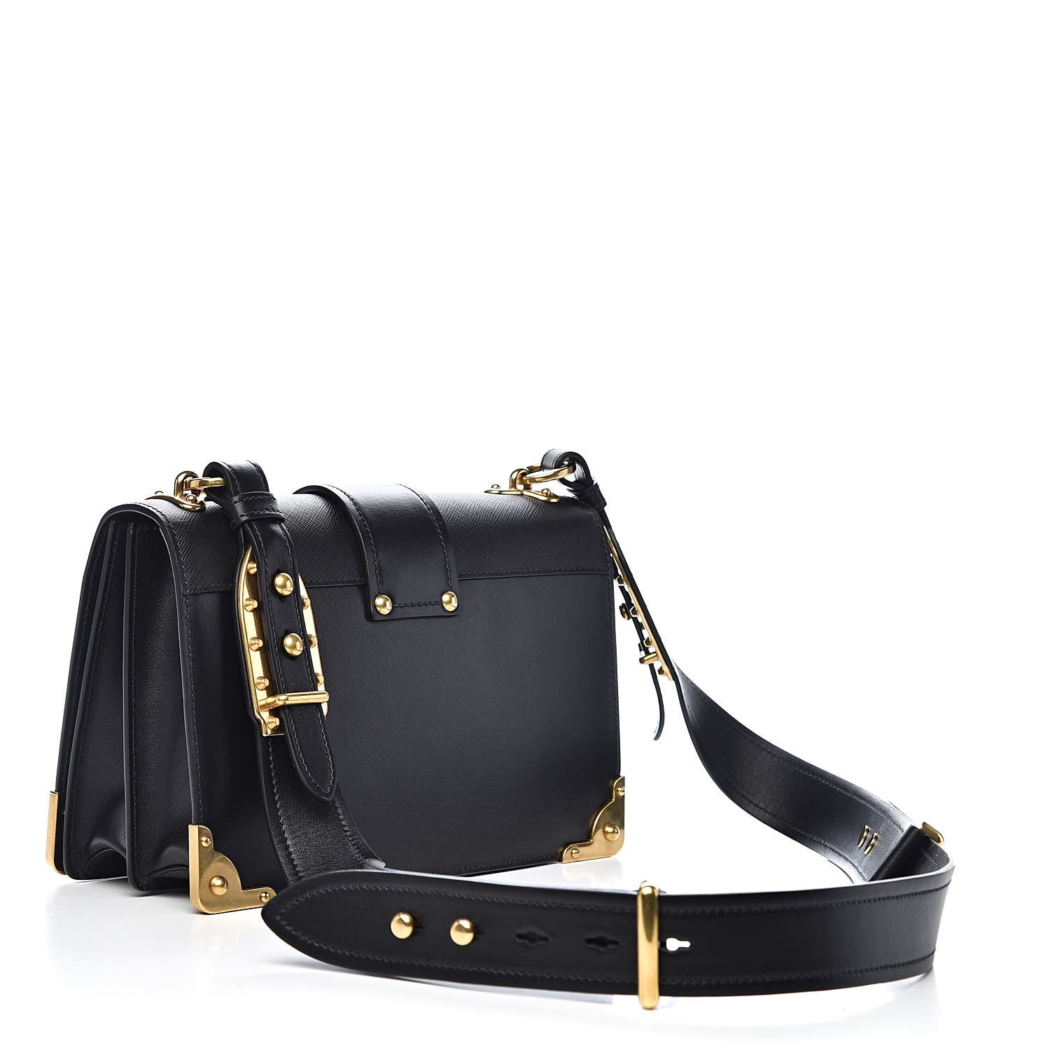 Prada City Calf Saffiano Large Cahier Bag Black 3 of 10