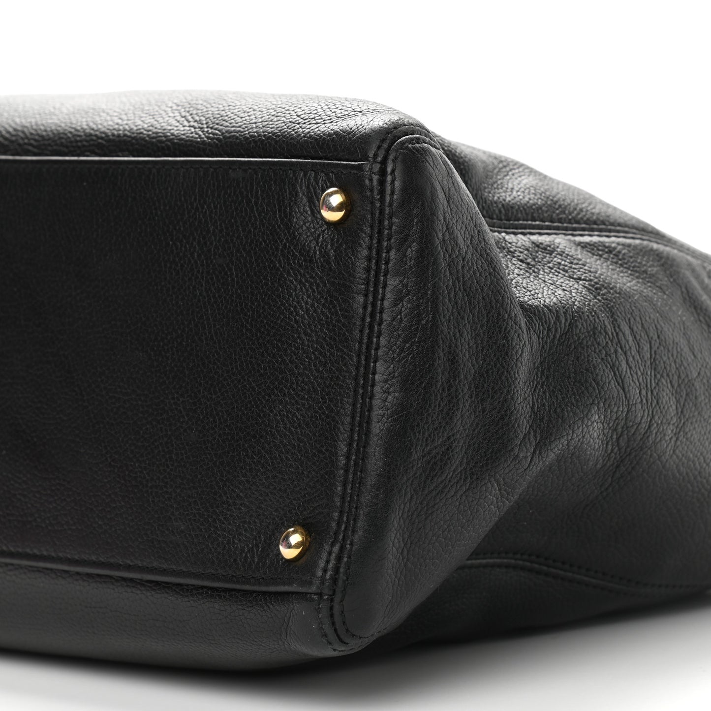 Calfskin Cerf Executive Shopper Tote Black