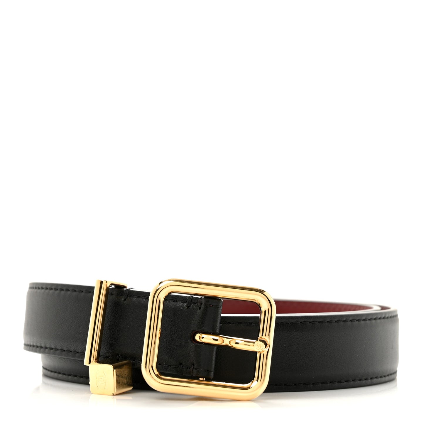 Calfskin Belt 75 30 Black Burgundy