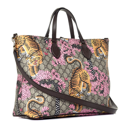 Gucci Soft GG Supreme Monogram Bengal Medium Crossbody Tote Beige Pink 4 of 10