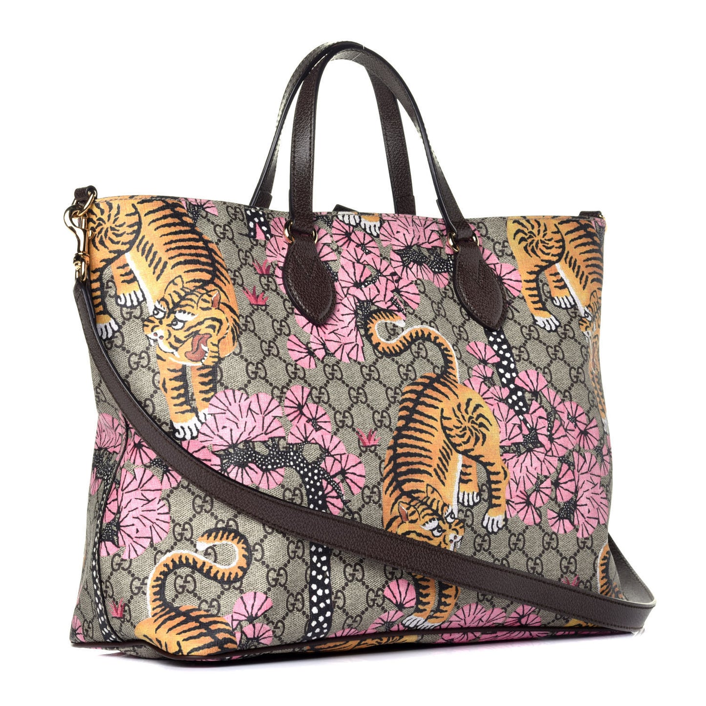 Soft GG Supreme Monogram Bengal Medium Crossbody Tote Beige Pink