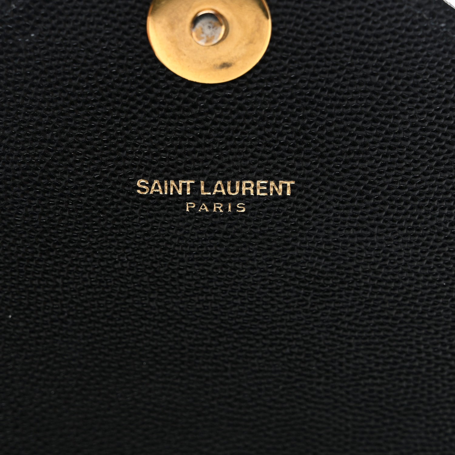 Saint Laurent Grain De Poudre Matelasse Chevron Large Monogram Satchel Black 6 of 14