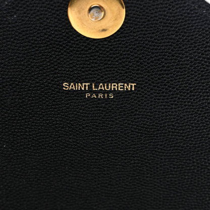Saint Laurent Grain De Poudre Matelasse Chevron Large Monogram Satchel Black 6 of 14