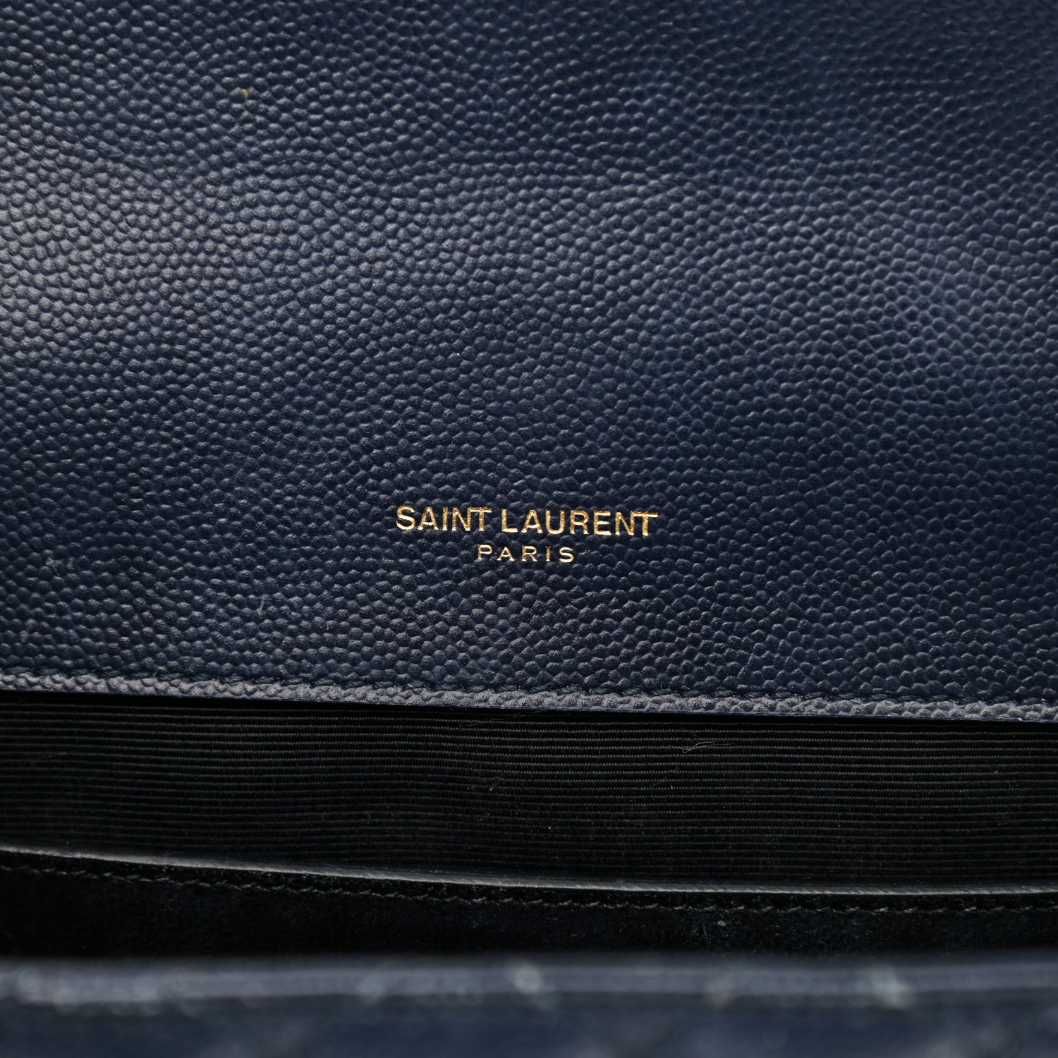Saint Laurent Grain De Poudre Textured Mixed Matelasse Triquilt Medium Monogram Satchel Deep Marine 7 of 15