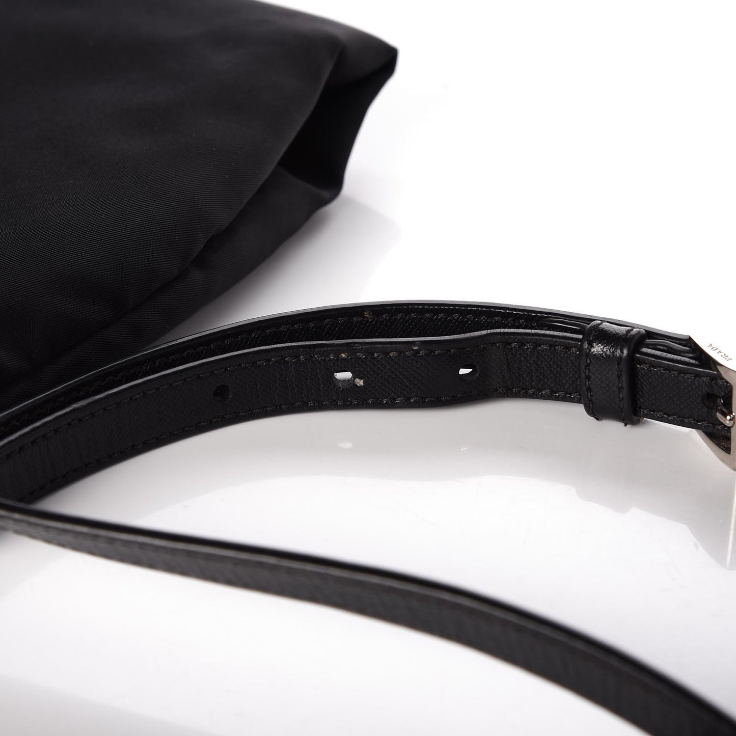 Nylon Saffiano Flat Messenger Bag Black