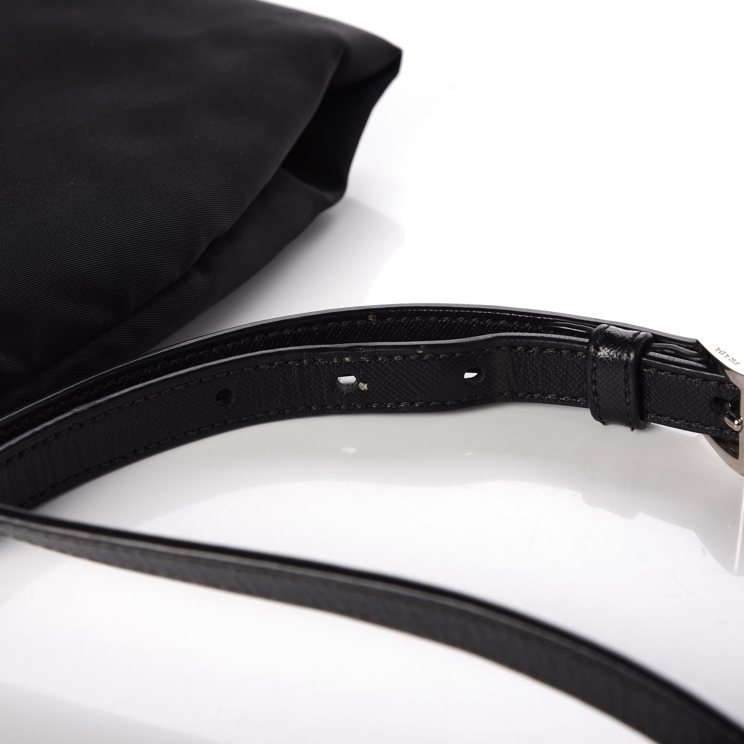 Prada Nylon Saffiano Flat Messenger Bag Black 5 of 13