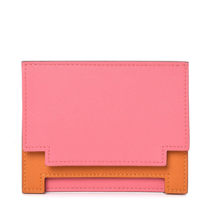 Hermes Swift Rabat H 8CC Card Holder Rose Azalee Orange 1 of 8
