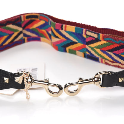Valentino Garavani Canvas Native Couture 1975 Embroidered Rockstud Guitar Strap Multicolor 4 of 5