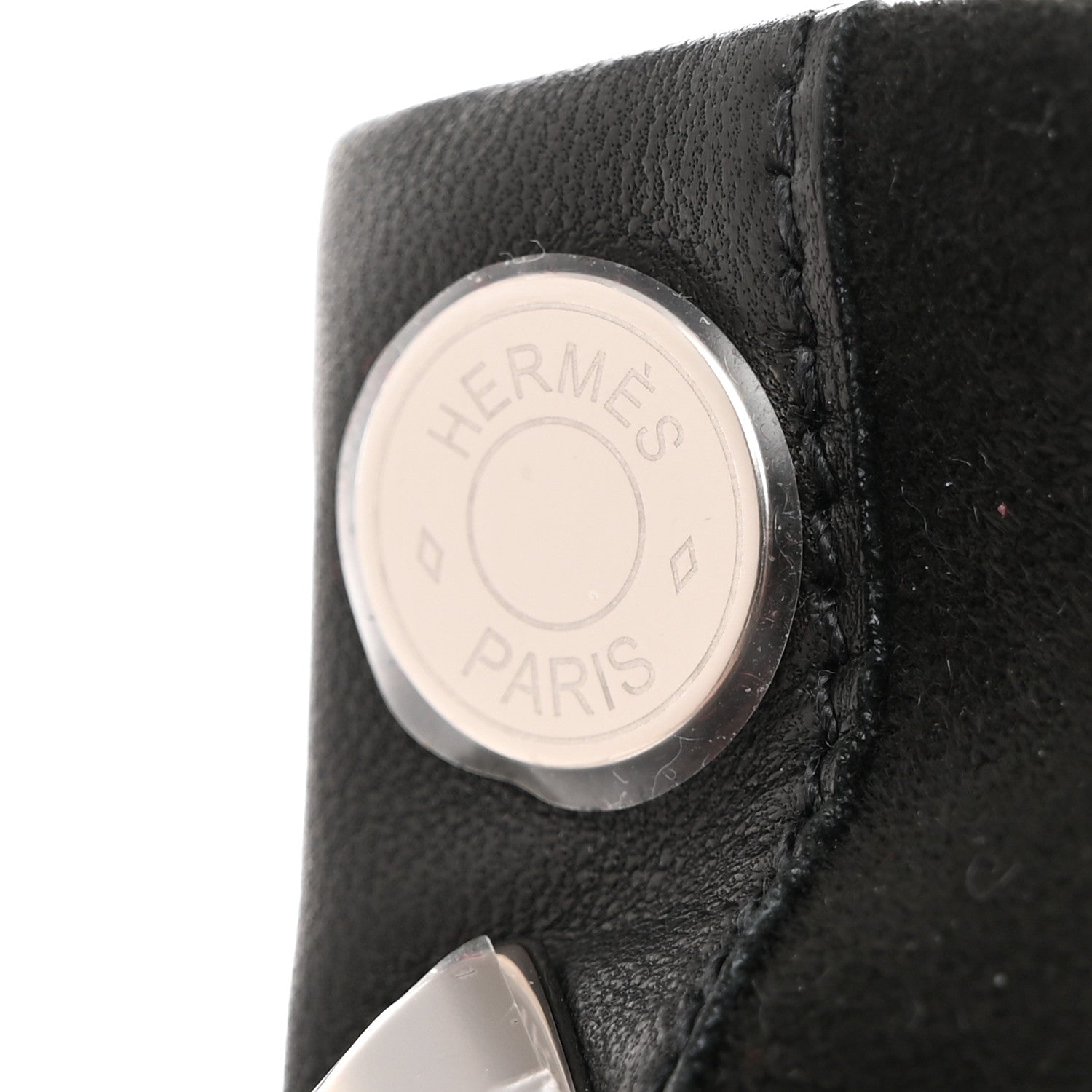 Hermes Lambskin Suede Harmonie Gloves 7 Black 4 of 5
