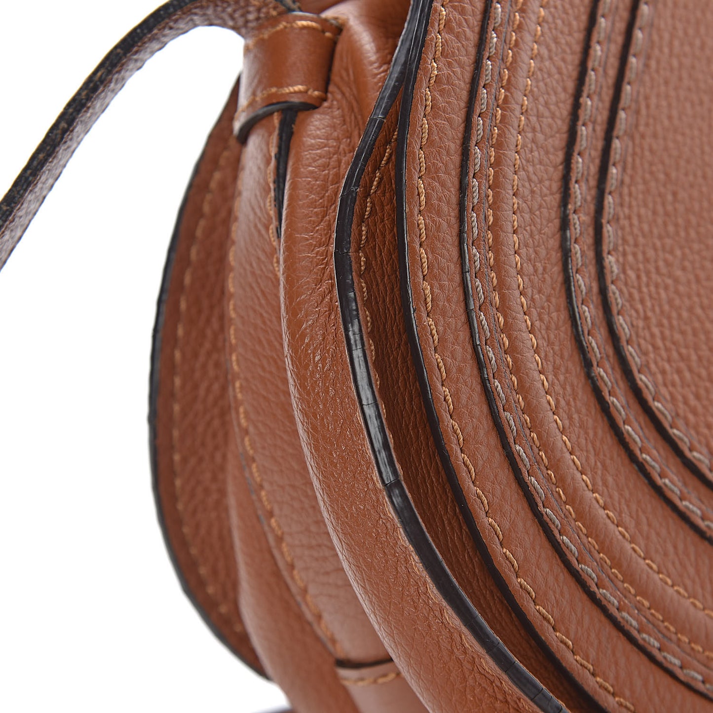 Calfskin Mini Marcie Round Crossbody Bag Tan