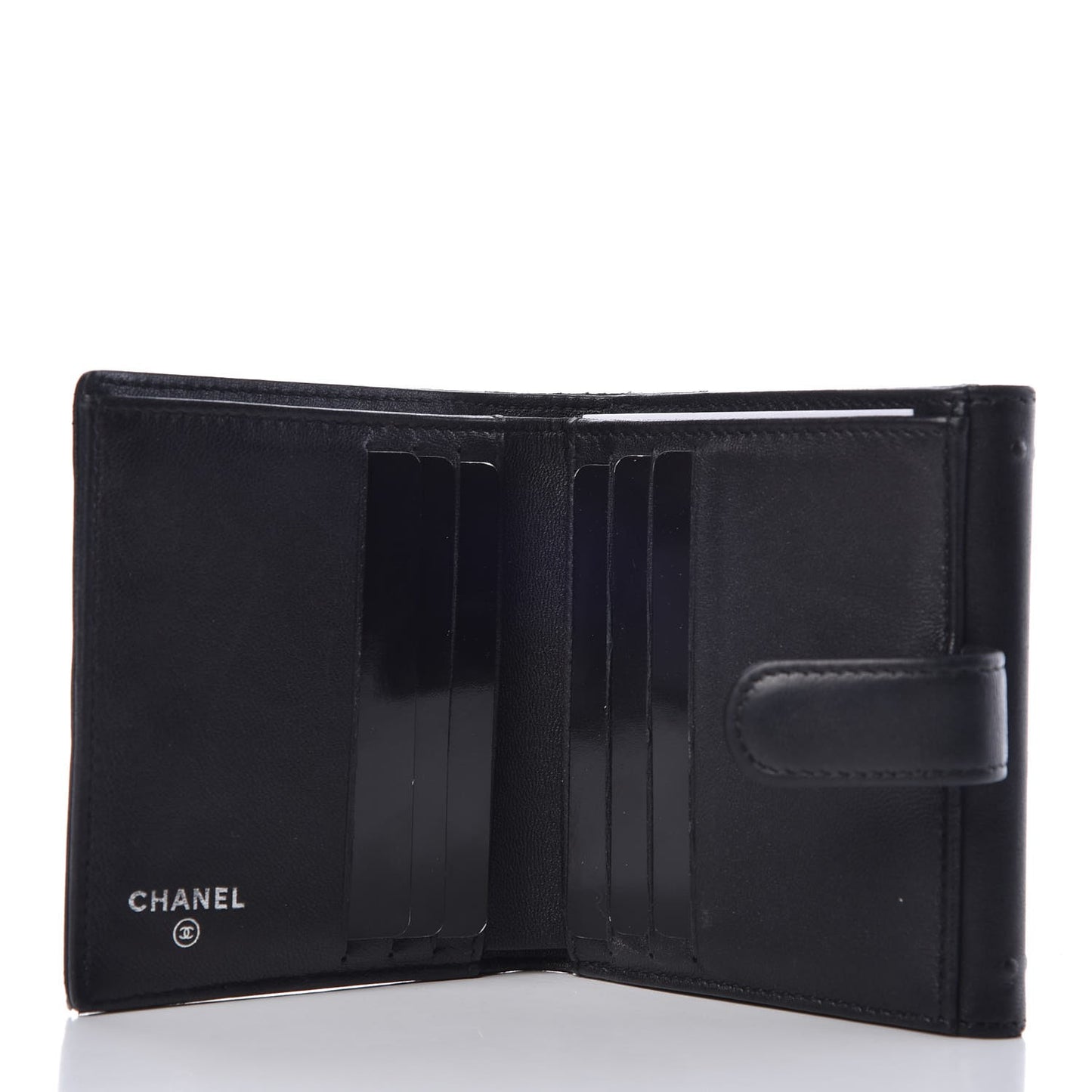 Lambskin CC Double Sided Wallet Black