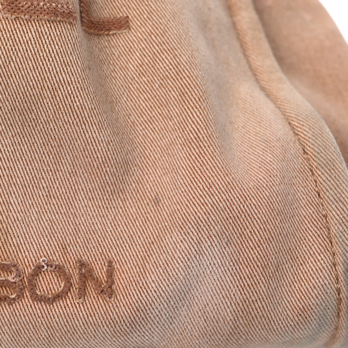 Canvas Sequin Small Deauville Tote Ecru