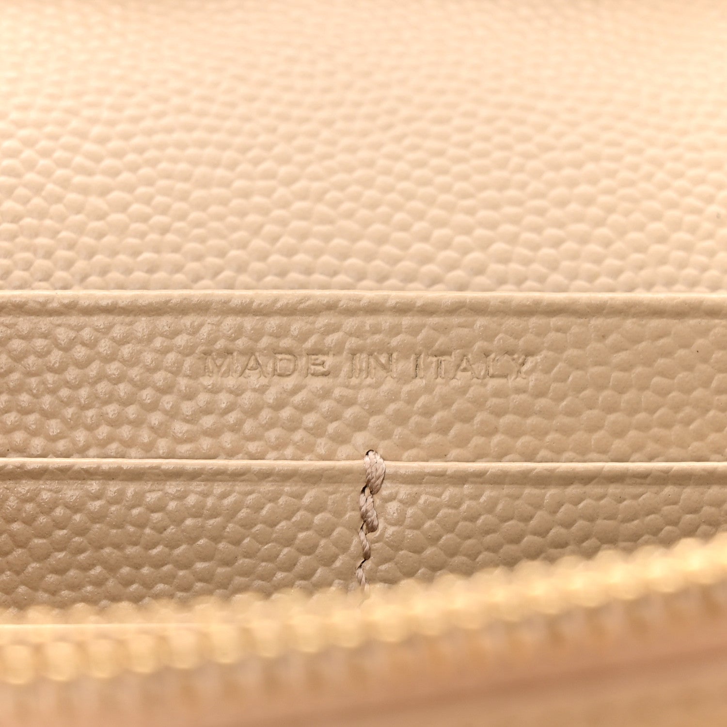 Saint Laurent Grain De Poudre Matelasse Chevron Monogram Chain Wallet Dark Beige 8 of 14
