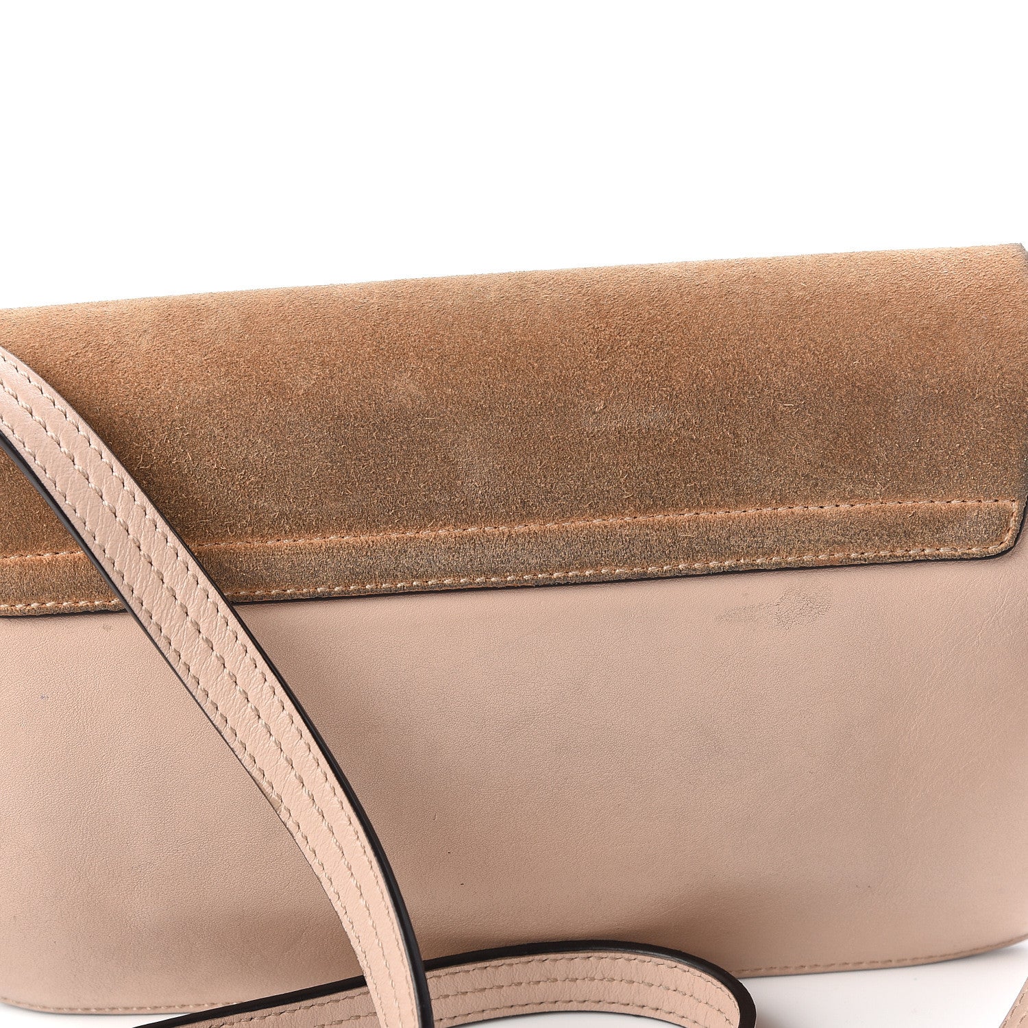 Chloe Suede Calfskin Small Faye Shoulder Bag Cement Pink 17 of 19