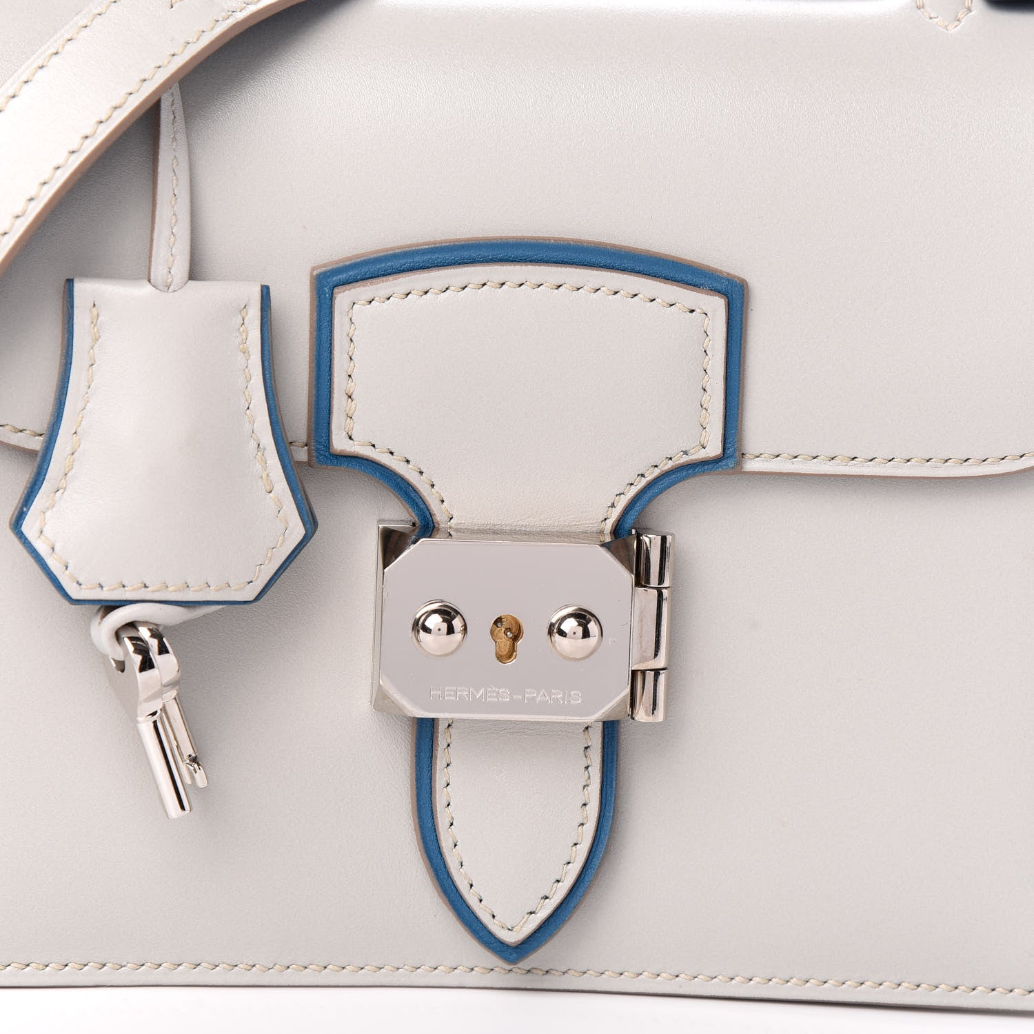 Hermes Tadelakt Chevre Mysore Mini Illico Gris Perle Bleu Izmir 7 of 9