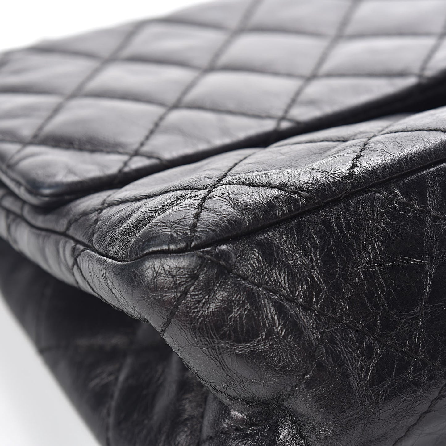 Metallic Aged Calfskin Quilted 2.55 Reissue 227 Flap So Black