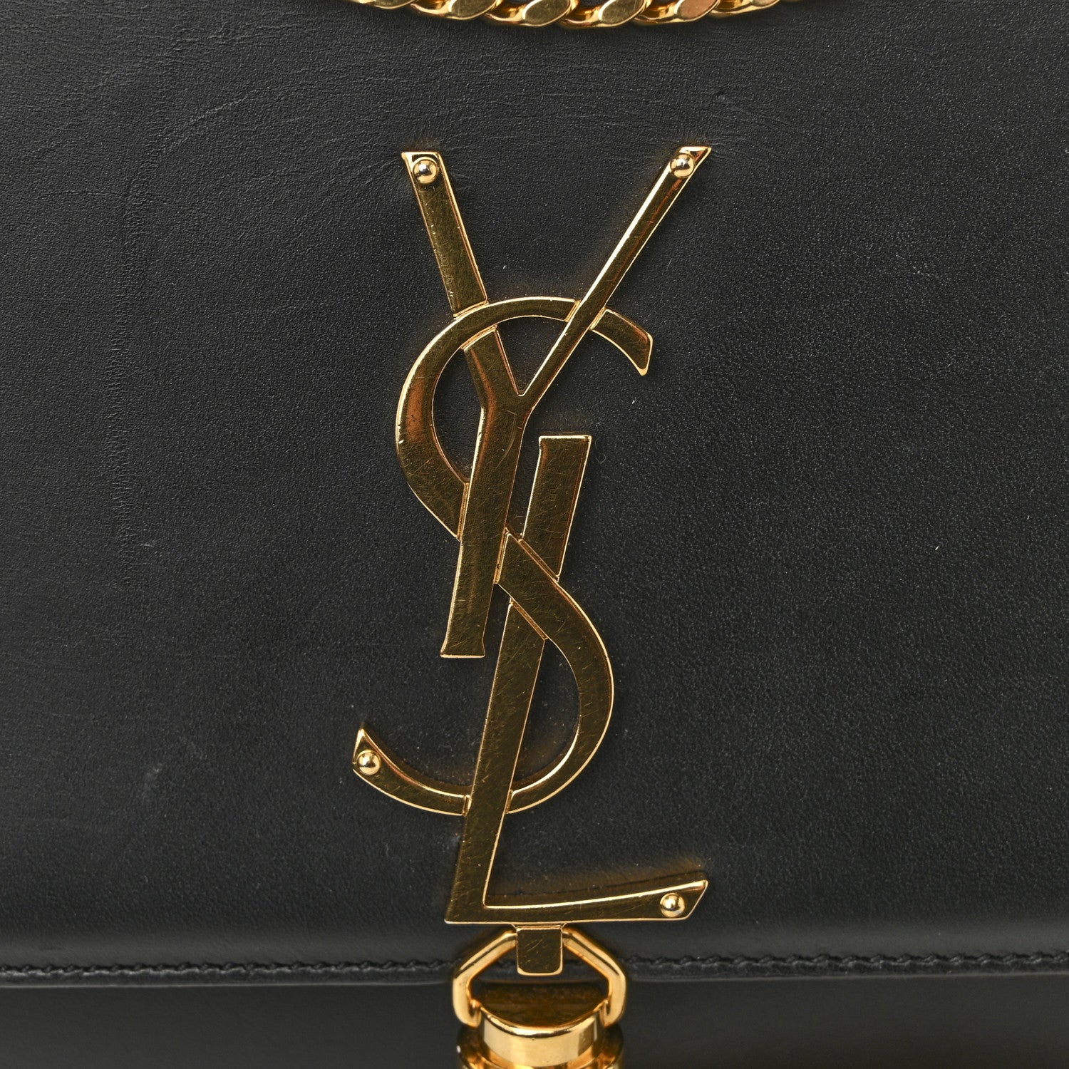 Saint Laurent Smooth Calfskin Medium Classic Monogram Kate Tassel Satchel Black 11 of 16