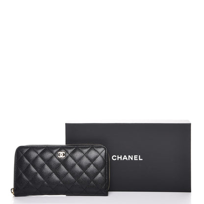 Chanel Caviar Quilted Large Gusset Zip Around Wallet Black 9 of 9