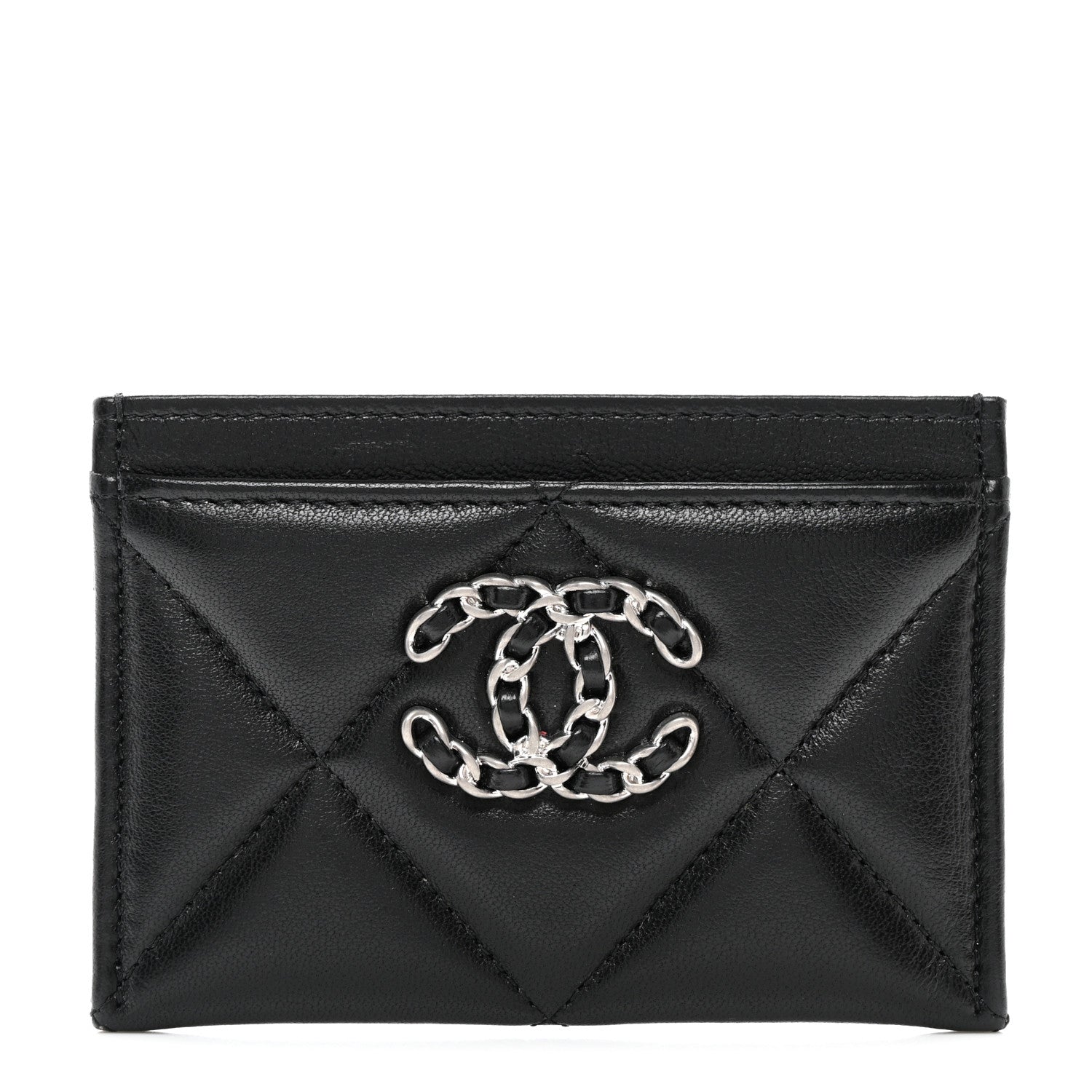 Chanel Lambskin Quilted Chanel 19 Card Holder Black 1 of 8