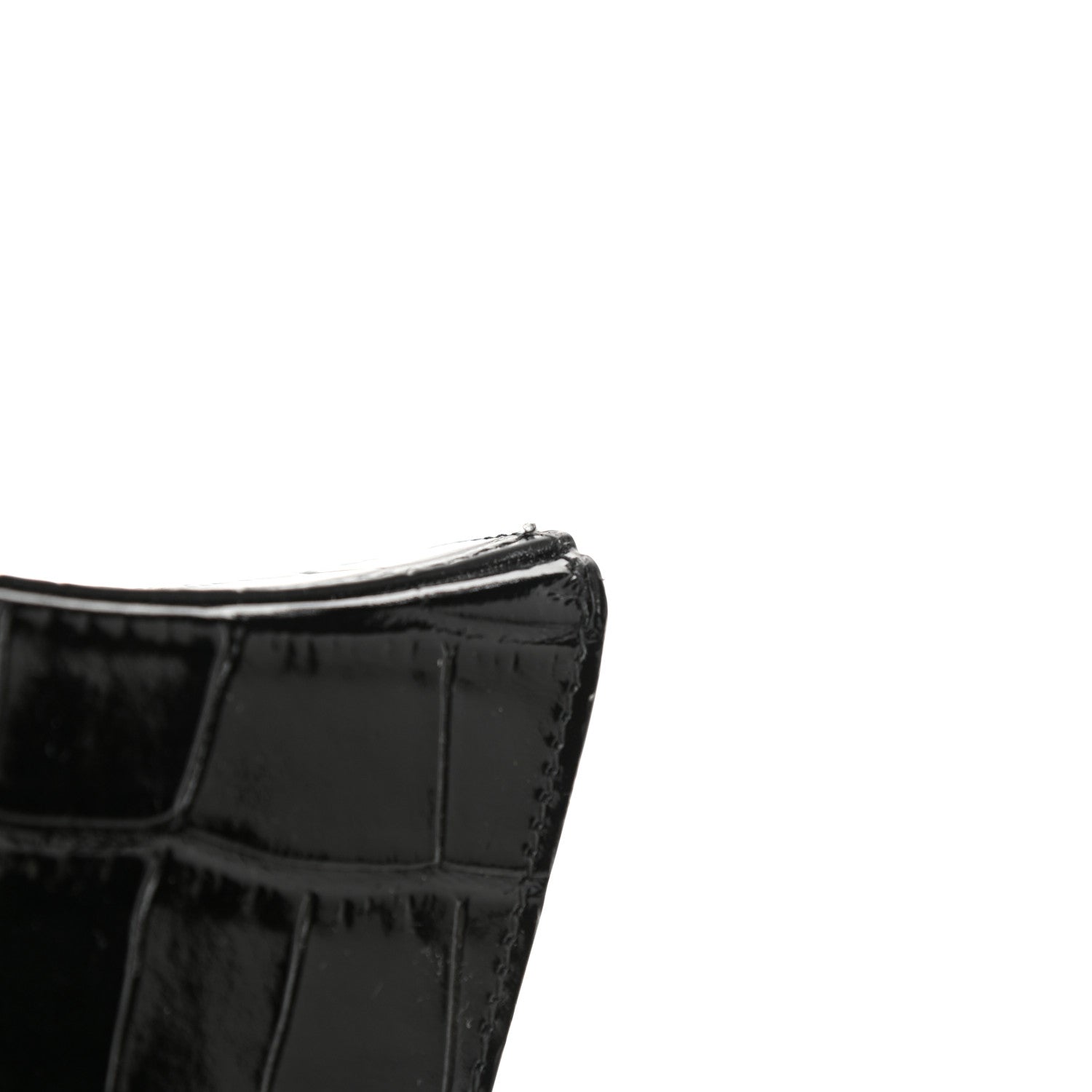 Balenciaga Shiny Calfskin Monochrome Crocodile Embossed Hourglass Top Handle Bag Mini Black 9 of 9