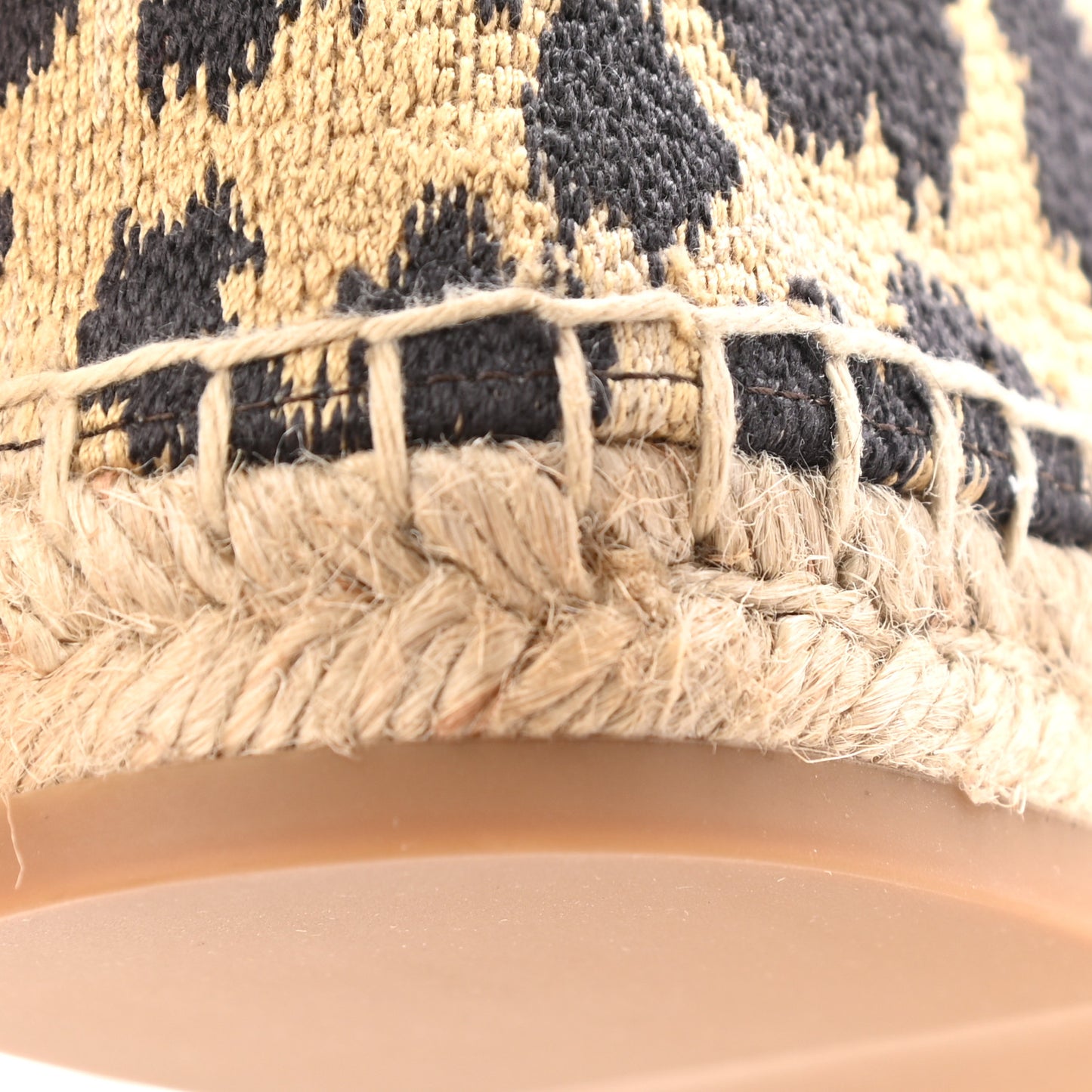 Cotton Embroidered Leopard Print Granville Espadrille 38 Natural